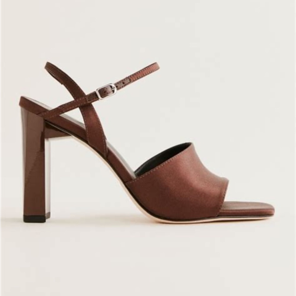 Reformation Grayson cafe satin Heels